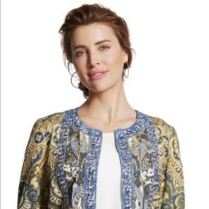 Chico’s NWT Pawleys Island Blue Paisley Jacket Sz2